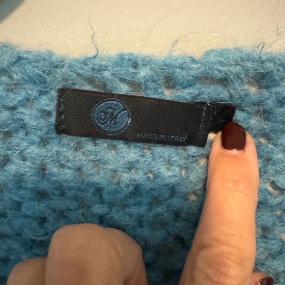 Teal blue mohair chunky sweater - Picture 3 of 4